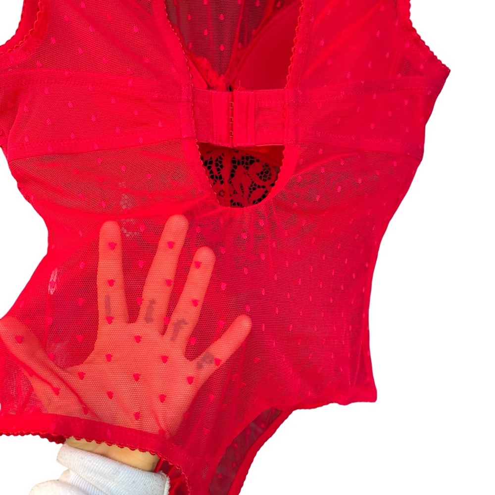 Red Mesh Bodysuit - Picture 4 of 6